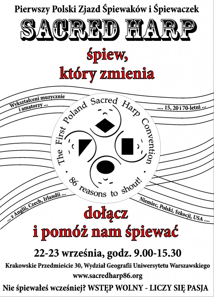 Polski Zjazd Śpiewaków Sacred Harp - plakat